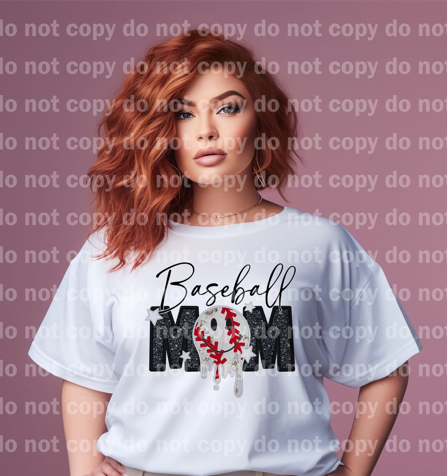 Baseball Mom Faux Embroidery Sequin Dream Print or Sublimation Print