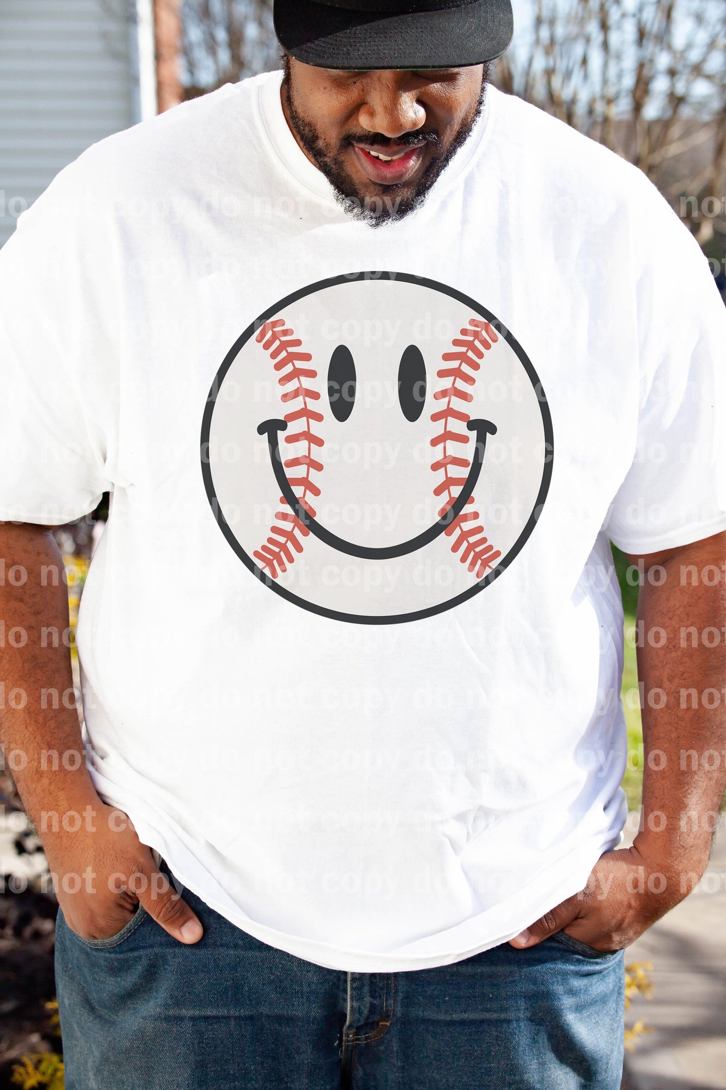 Béisbol Smiley angustiado/no angustiado sueño impresión o impresión de sublimación