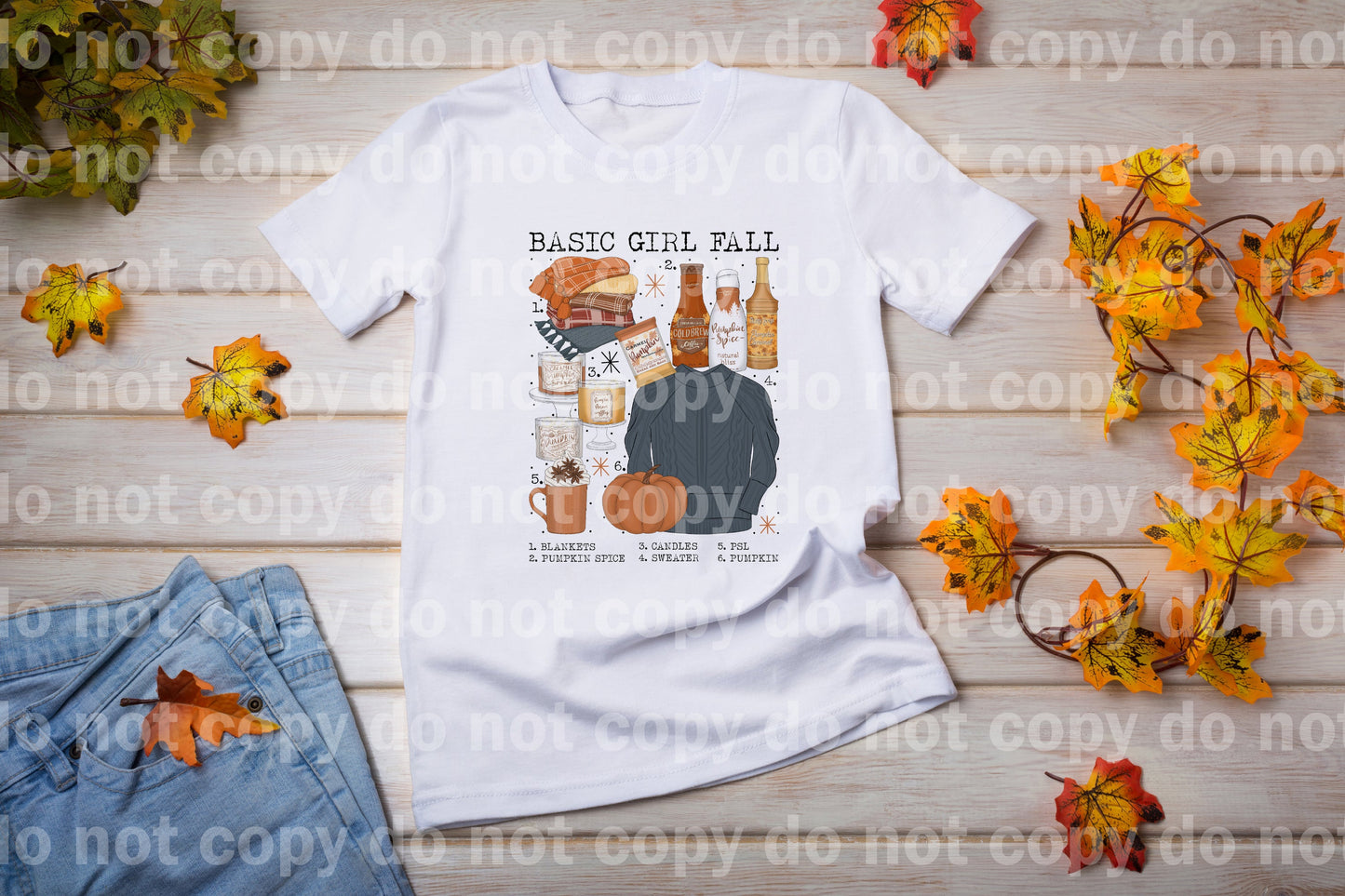 Basic Girl Fall Chart Dream Print or Sublimation Print