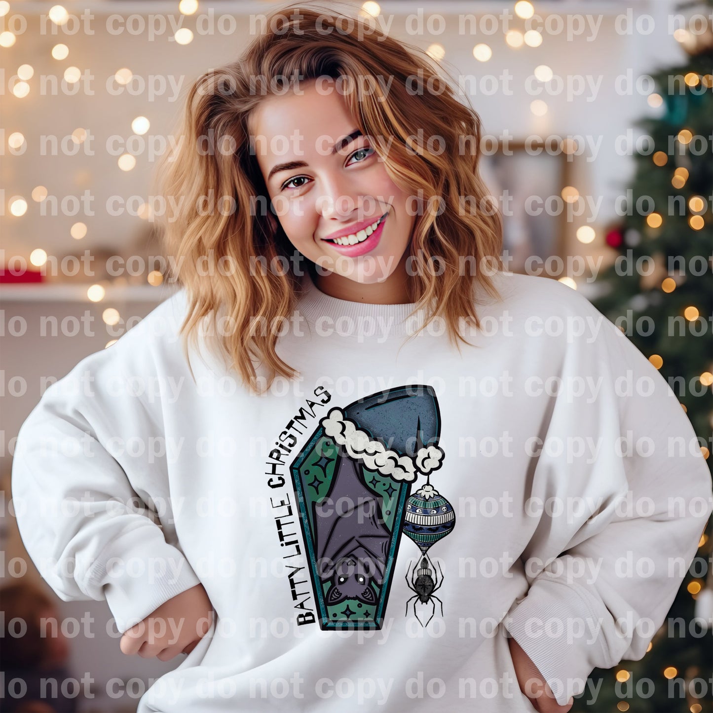 Batty Little Christmas Coffin with Optional Sleeve Design Dream Print or Sublimation Print