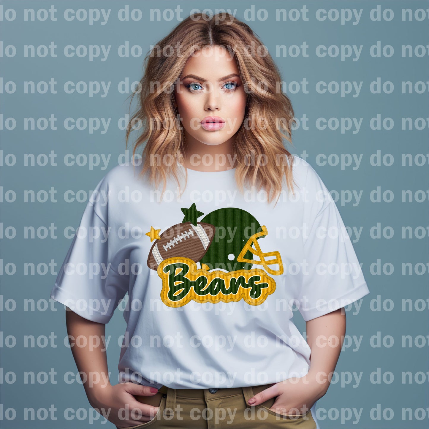 Bears Football Embroidery Dream Print or Sublimation Print