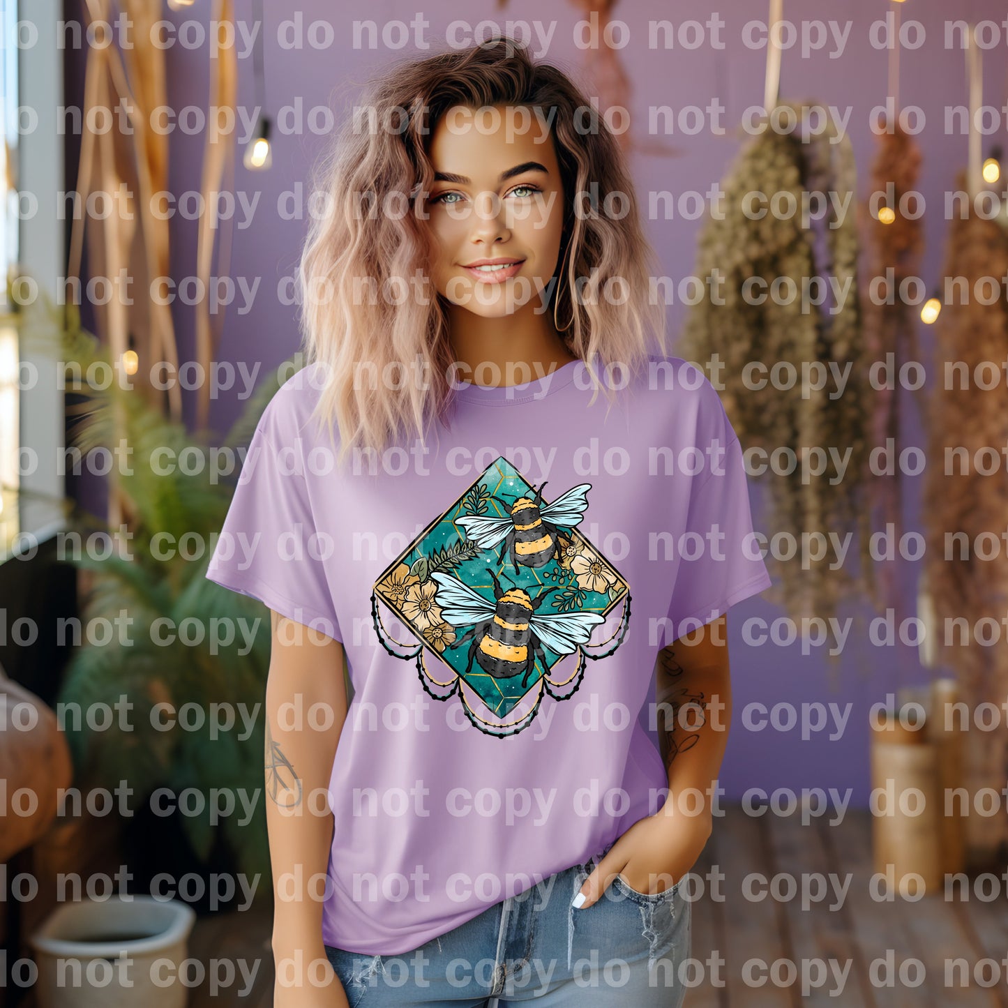 Bees Celestial Diamond Dream Print or Sublimation Print