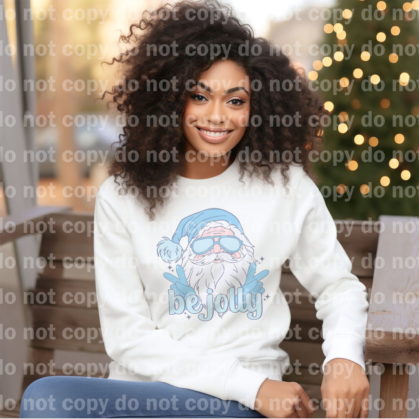 Be Jolly Blue Santa Dream Print or Sublimation Print
