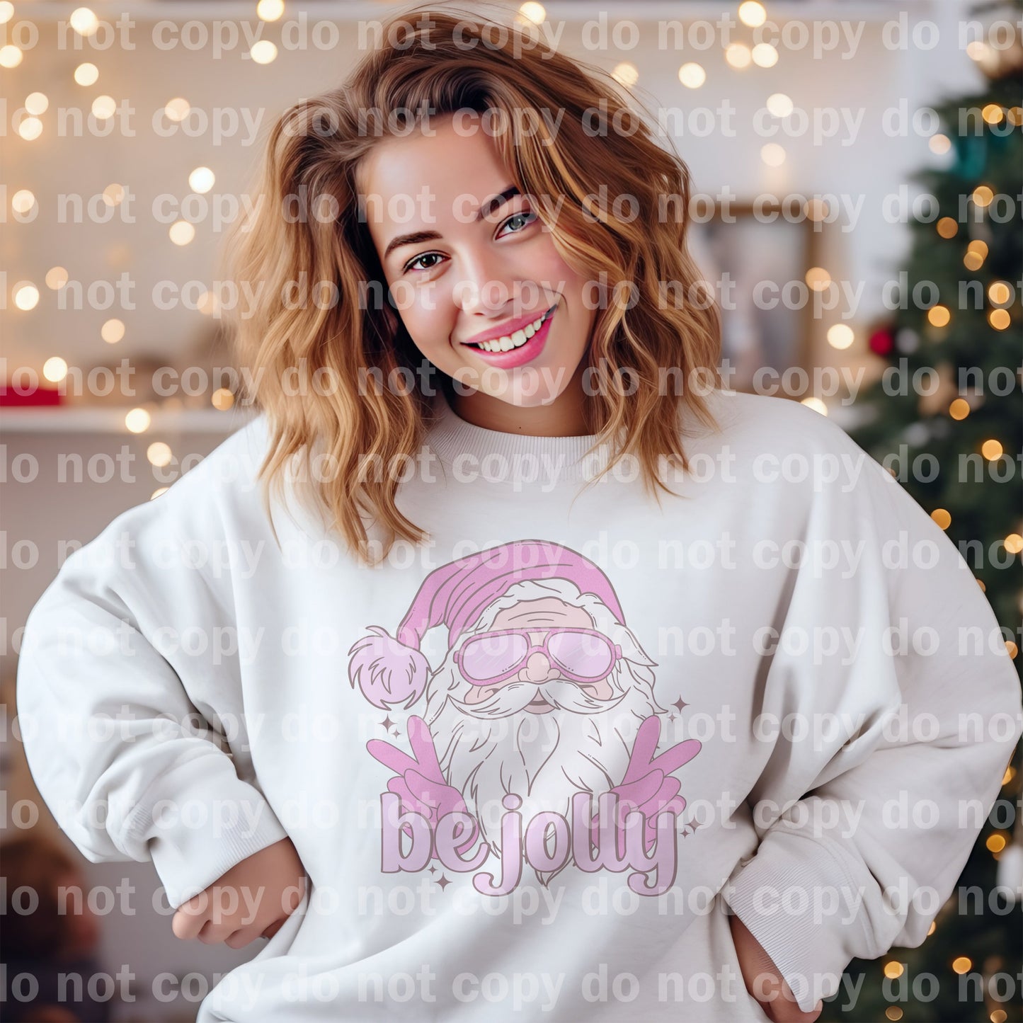 Be Jolly Pink Santa Dream Print or Sublimation Print