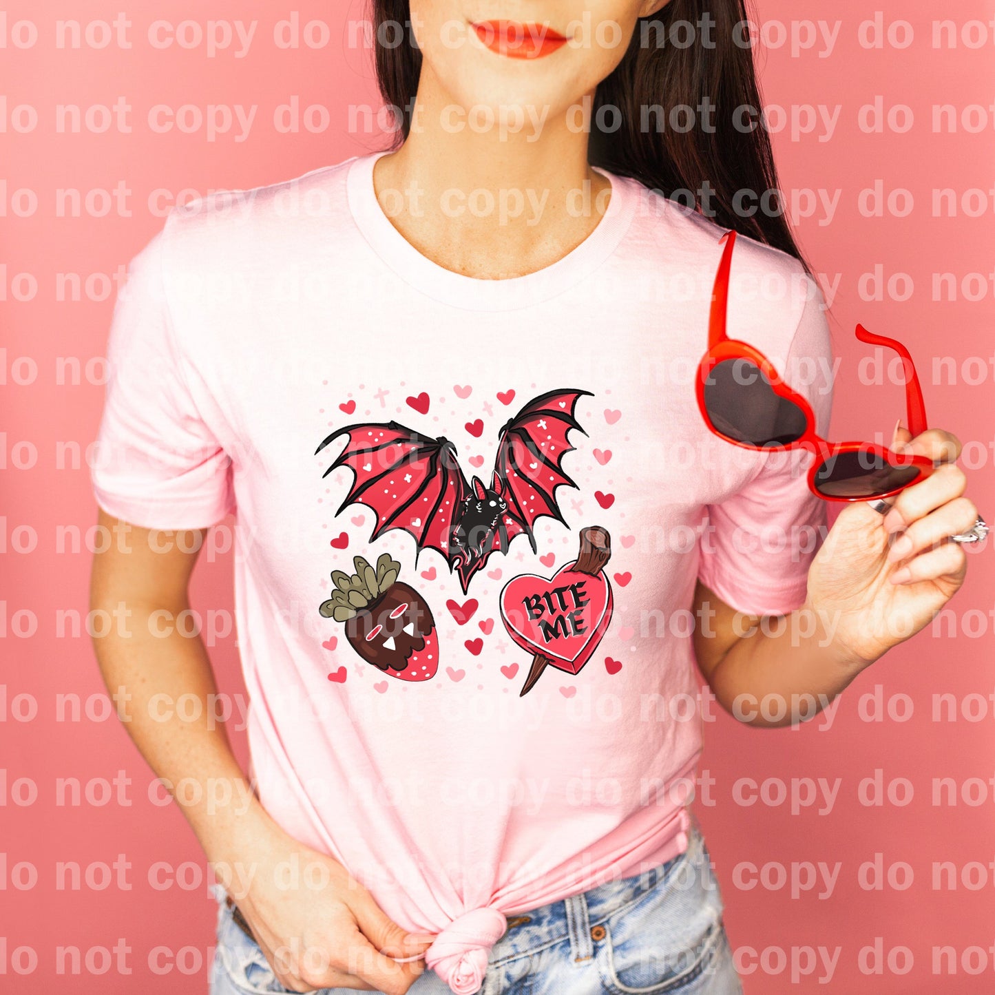 Bite Me Bat Heart Pink/Red Dream Print or Sublimation Print