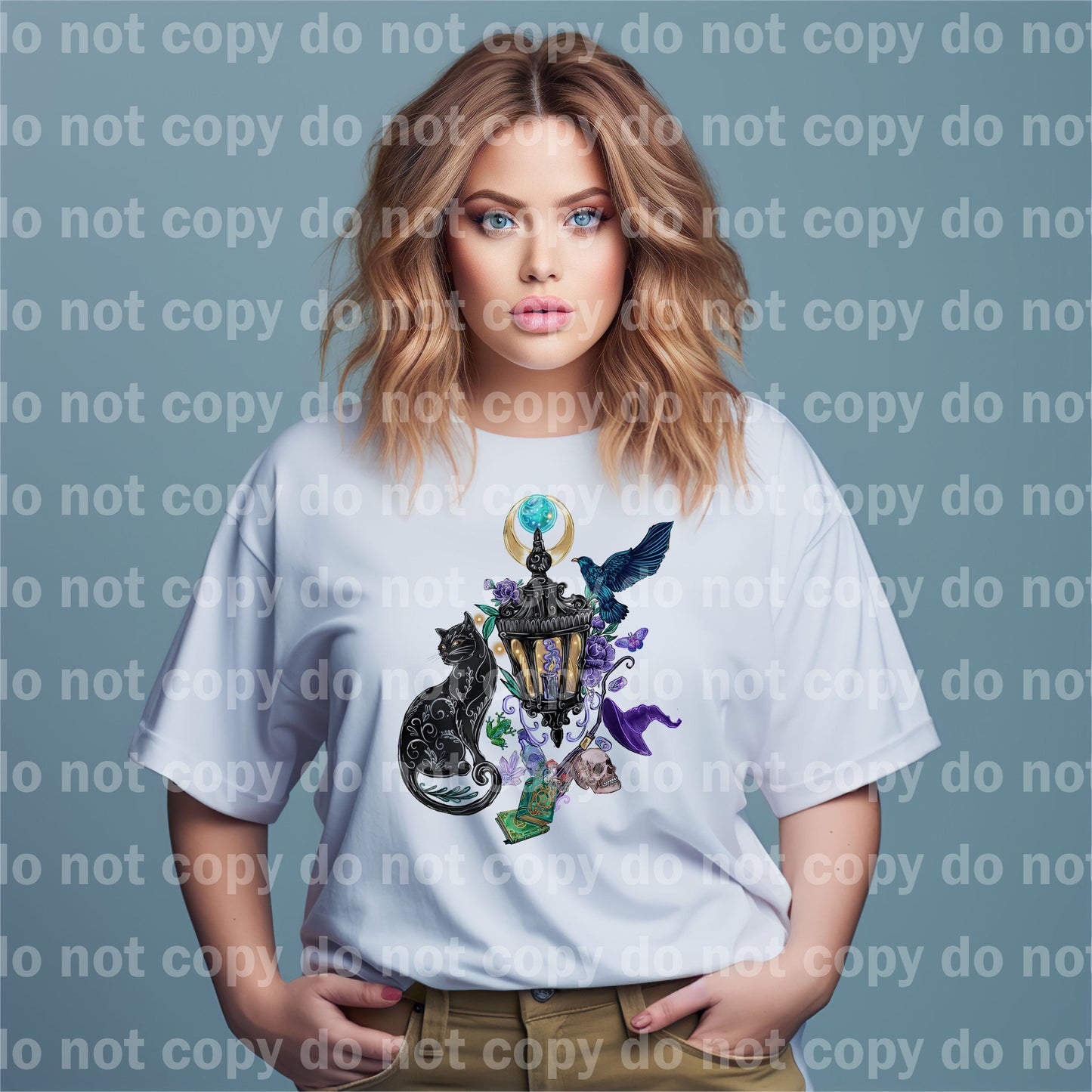 Black Cat Lantern Lamp Dream Print or Sublimation Print