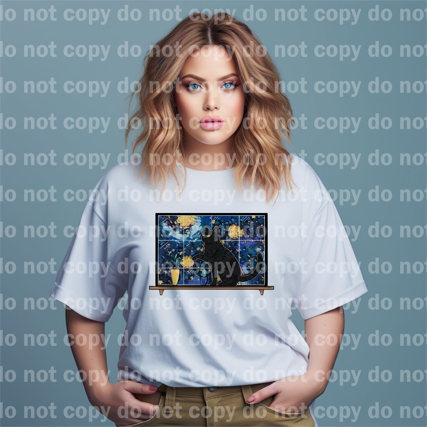 Black Cat Stained Glass Dream Print or Sublimation Print