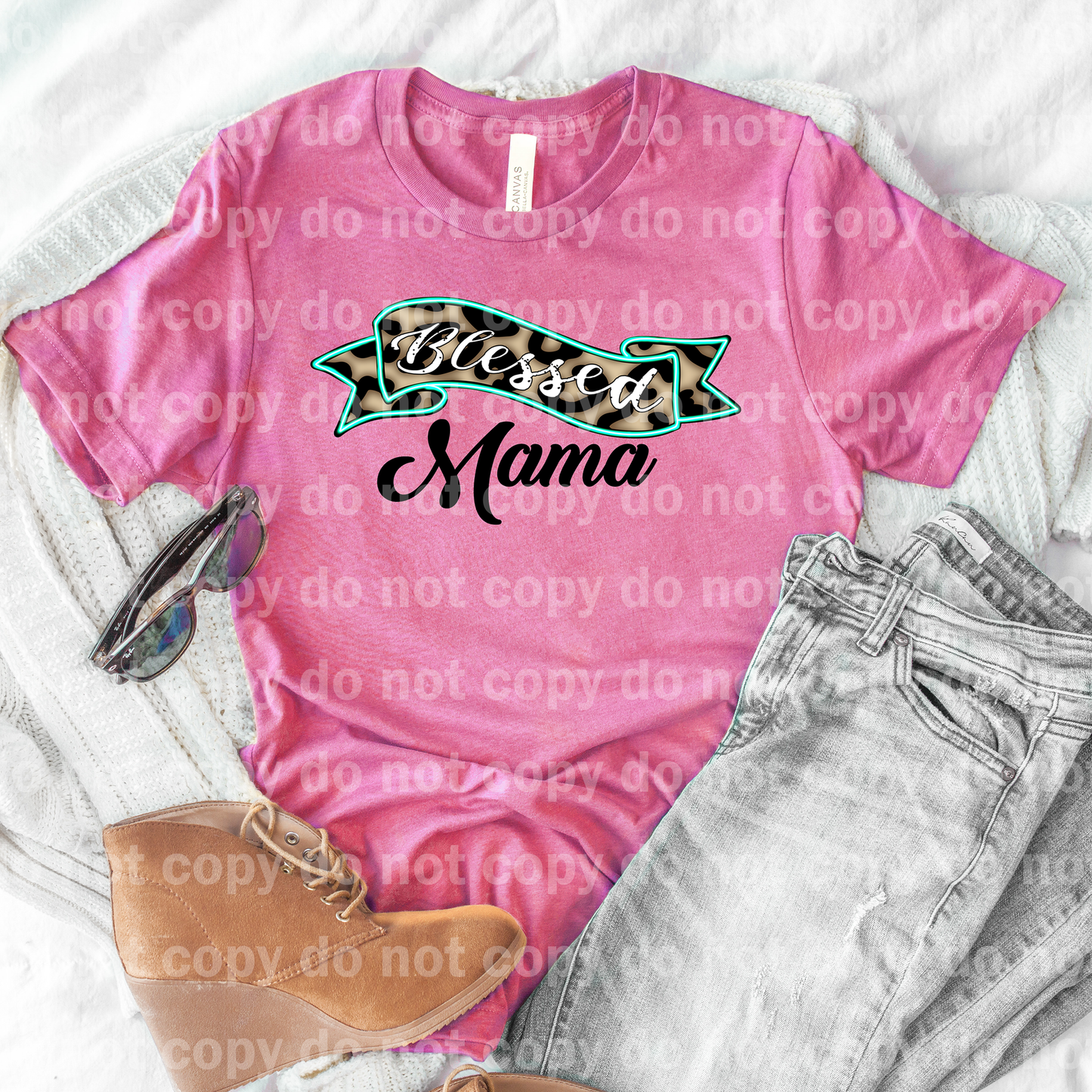 Bendita Mamá Leopard Banner Dream Print o Impresión de Sublimación