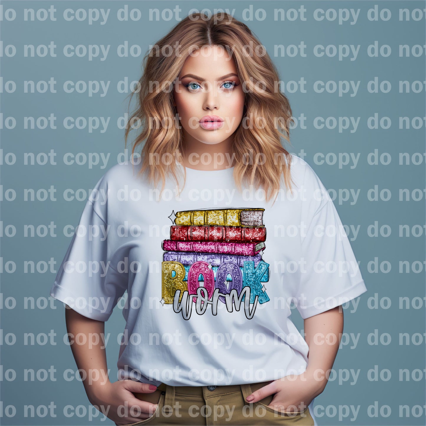 Book Worm Glittery Dream Print or Sublimation Print
