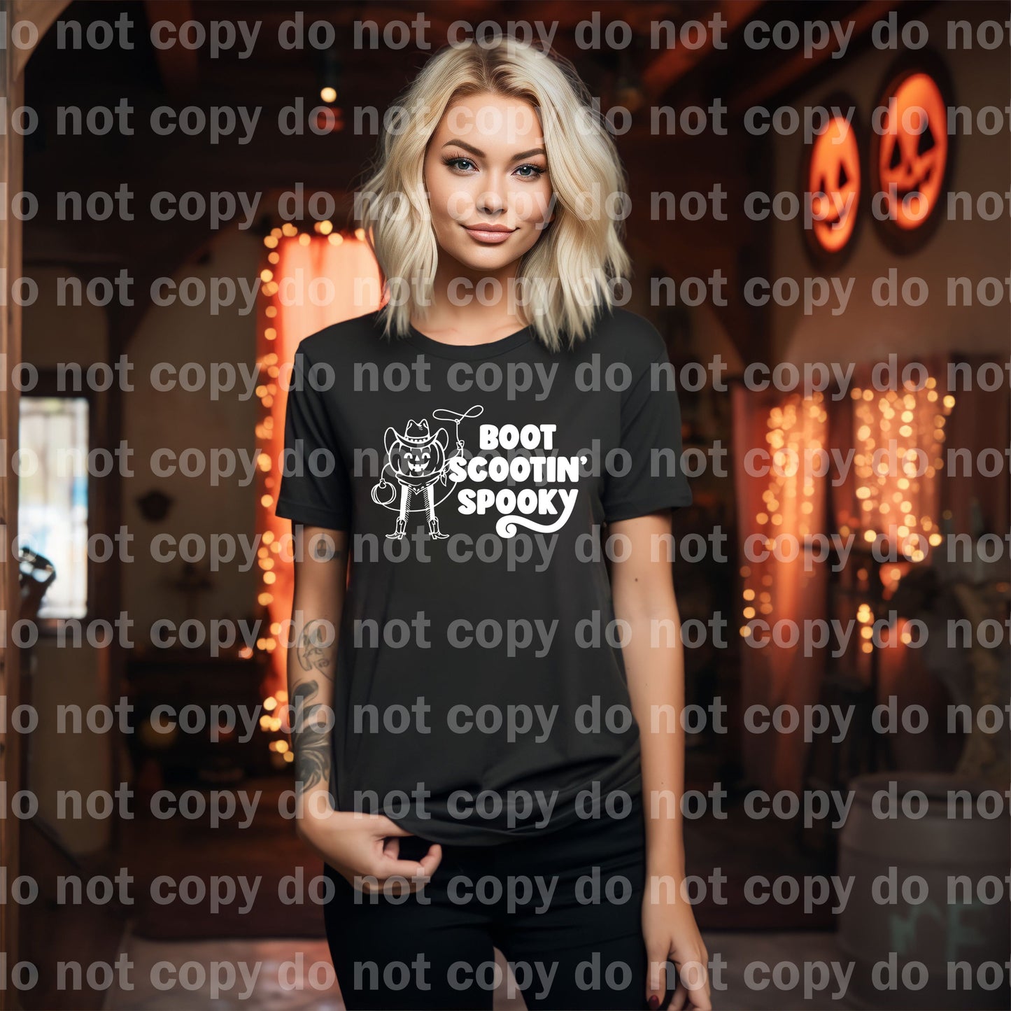 Boot Scootin Spooky Black/White Dream Print or Sublimation Print