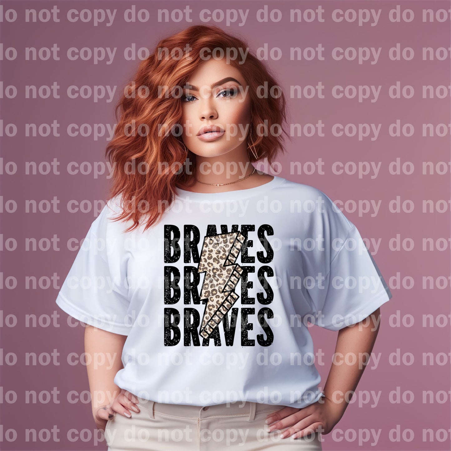 Braves Leopard Lightning Bolt Dream Print or Sublimation Print