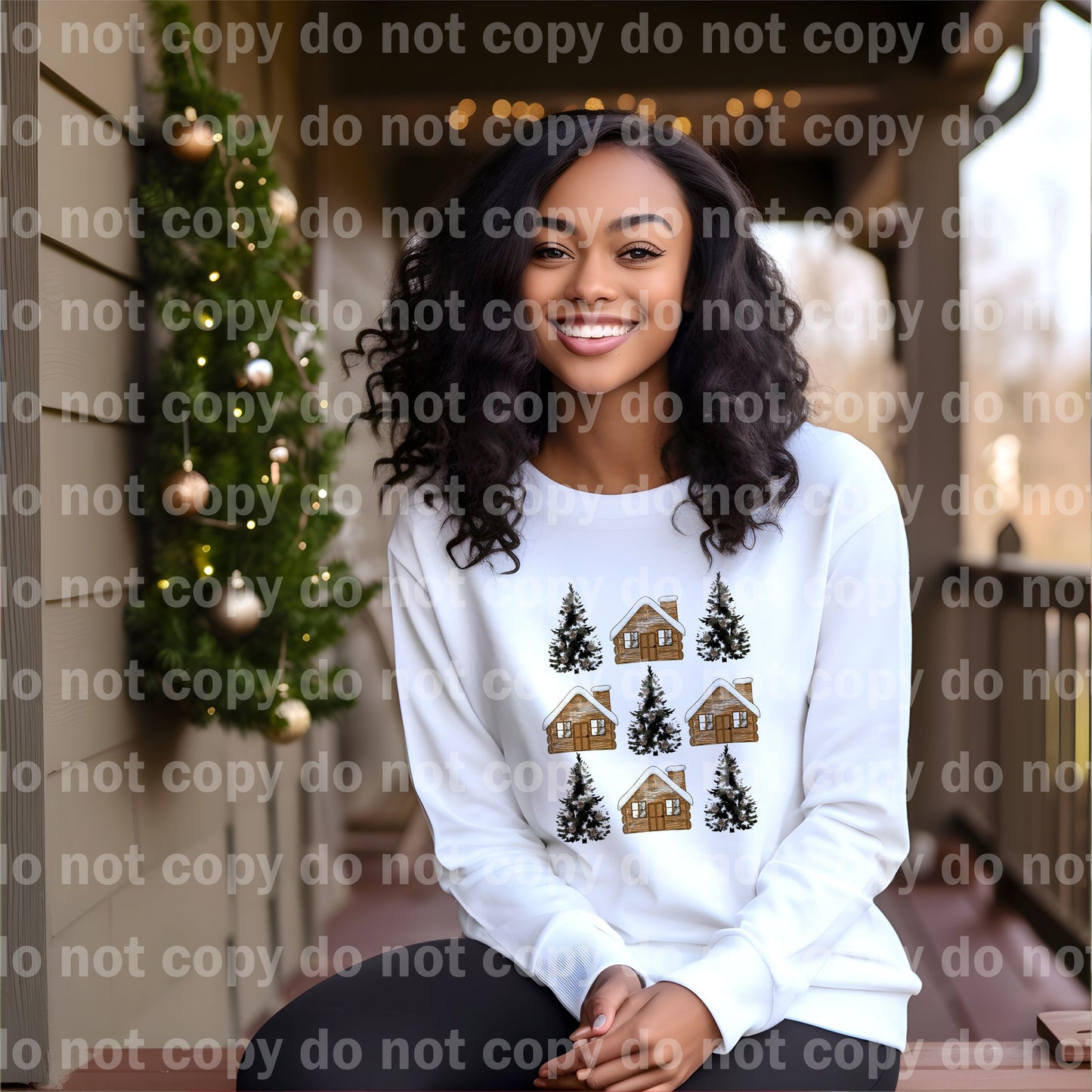 Cabin Tree Grid Dream Print or Sublimation Print