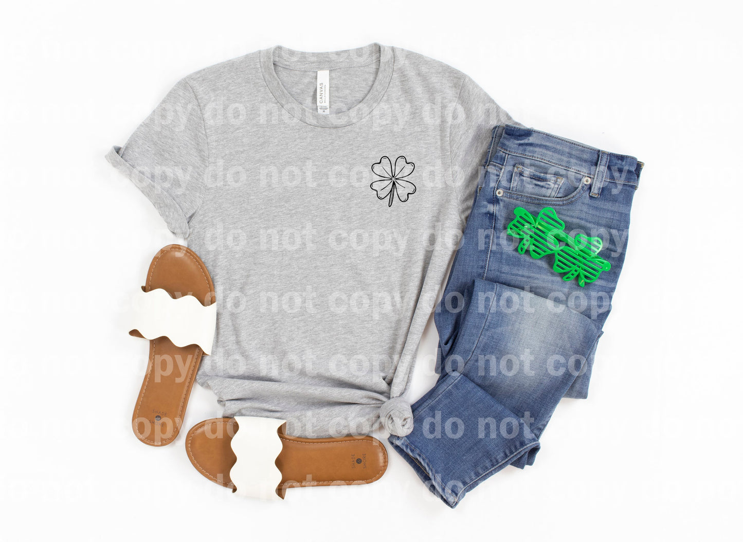 Clover Leaves Arm Bones Full Color/One Color with Pocket Option Dream Print or Sublimation Print