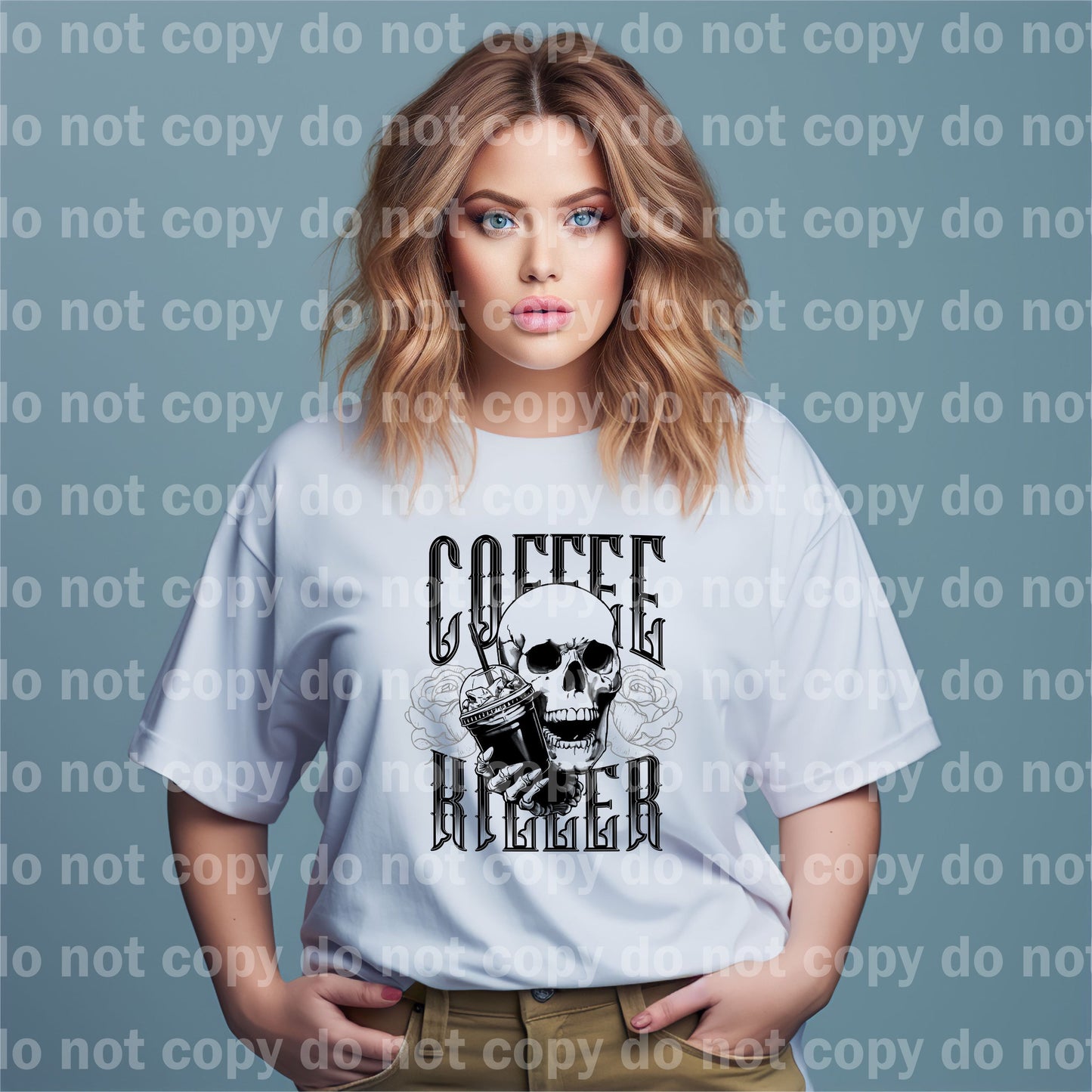 Impresión de sueño de calavera asesina de café o impresión de sublimación