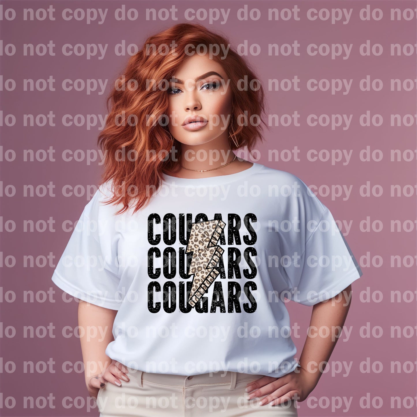 Cougars Leopard Lightning Bolt Dream Print or Sublimation Print