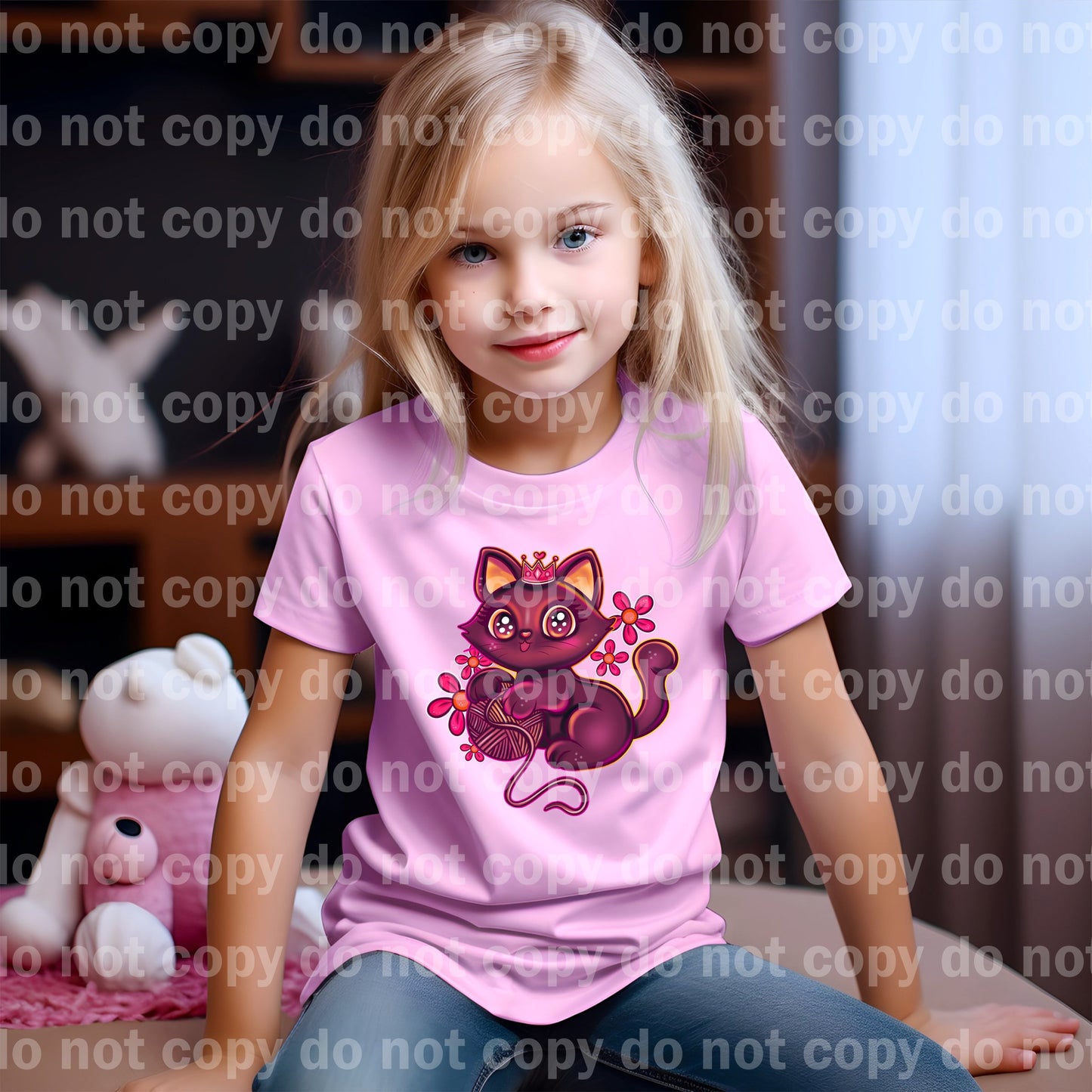 Cute Kitty Princess Floral Dream Print or Sublimation Print
