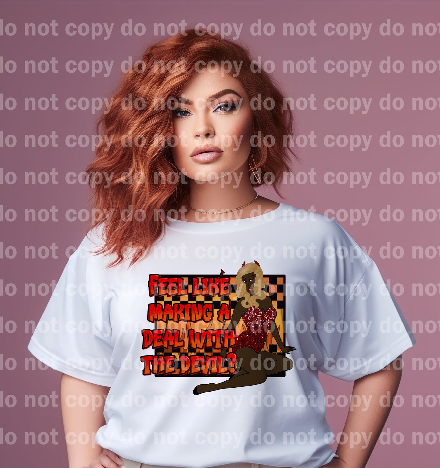 Feel Like Making A Deal With The Devil Dark Skin Red Hair/Black Hair/Blonde Hair Dream Print or Sublimation Print