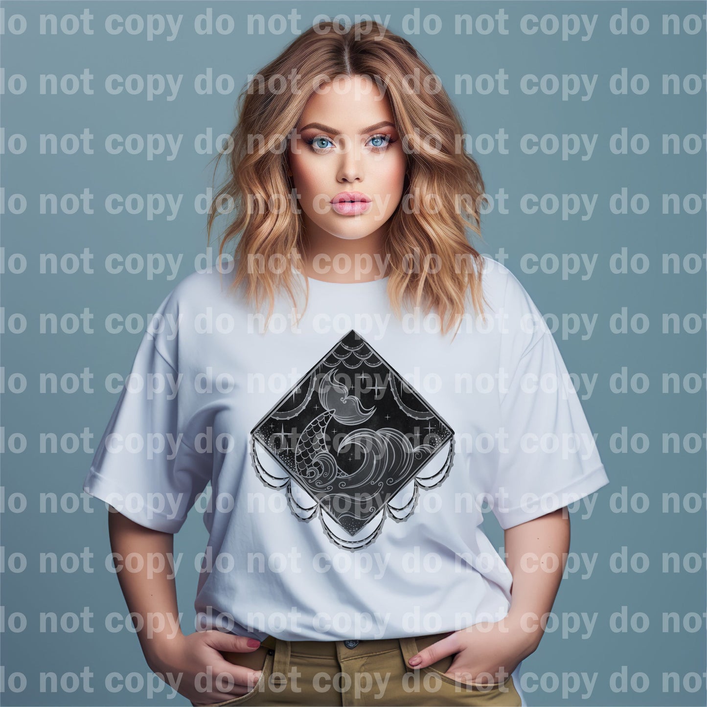 Diamond Mermaid Tail Wave Multicolor/Grayscale Dream Print or Sublimation Print