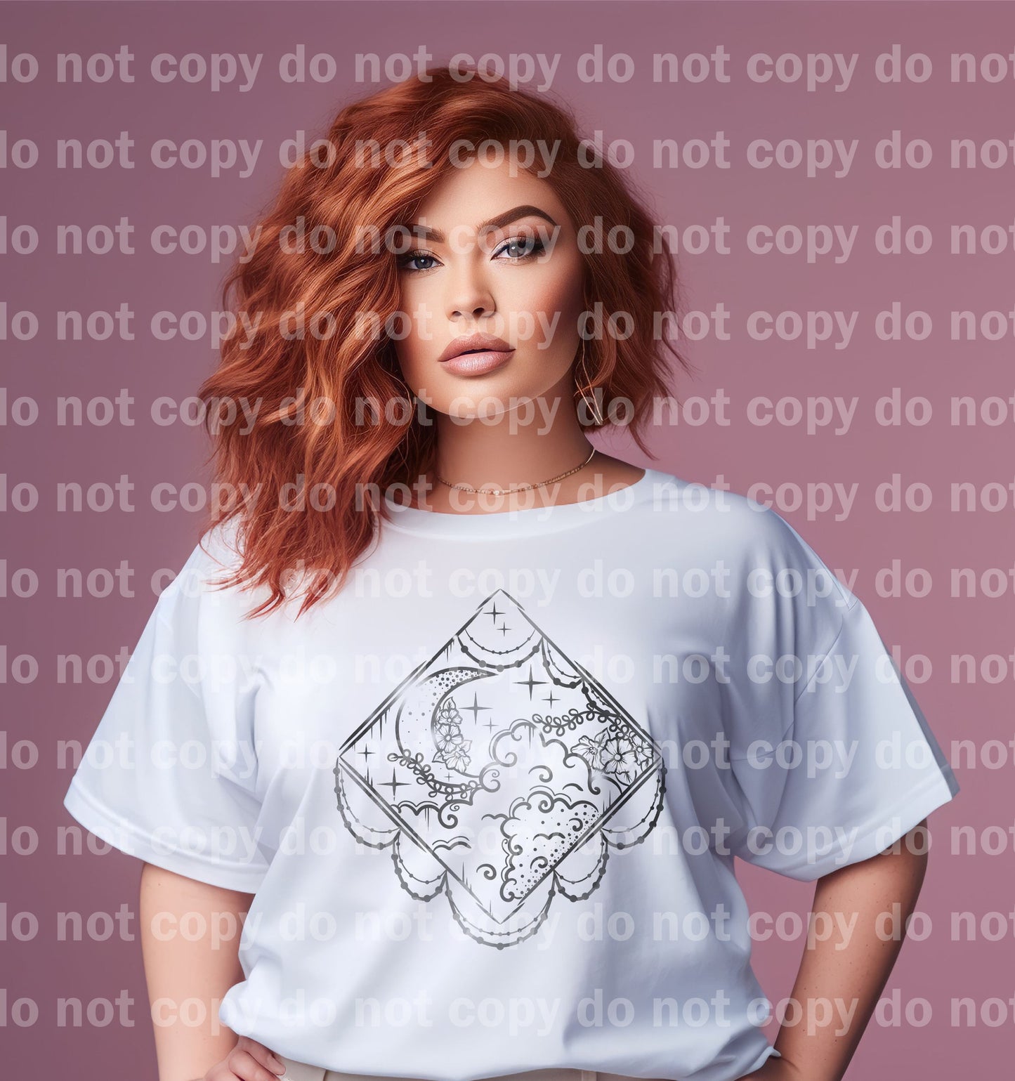 Diamond Moon Floral Cloud Grayscale Dream Print or Sublimation Print