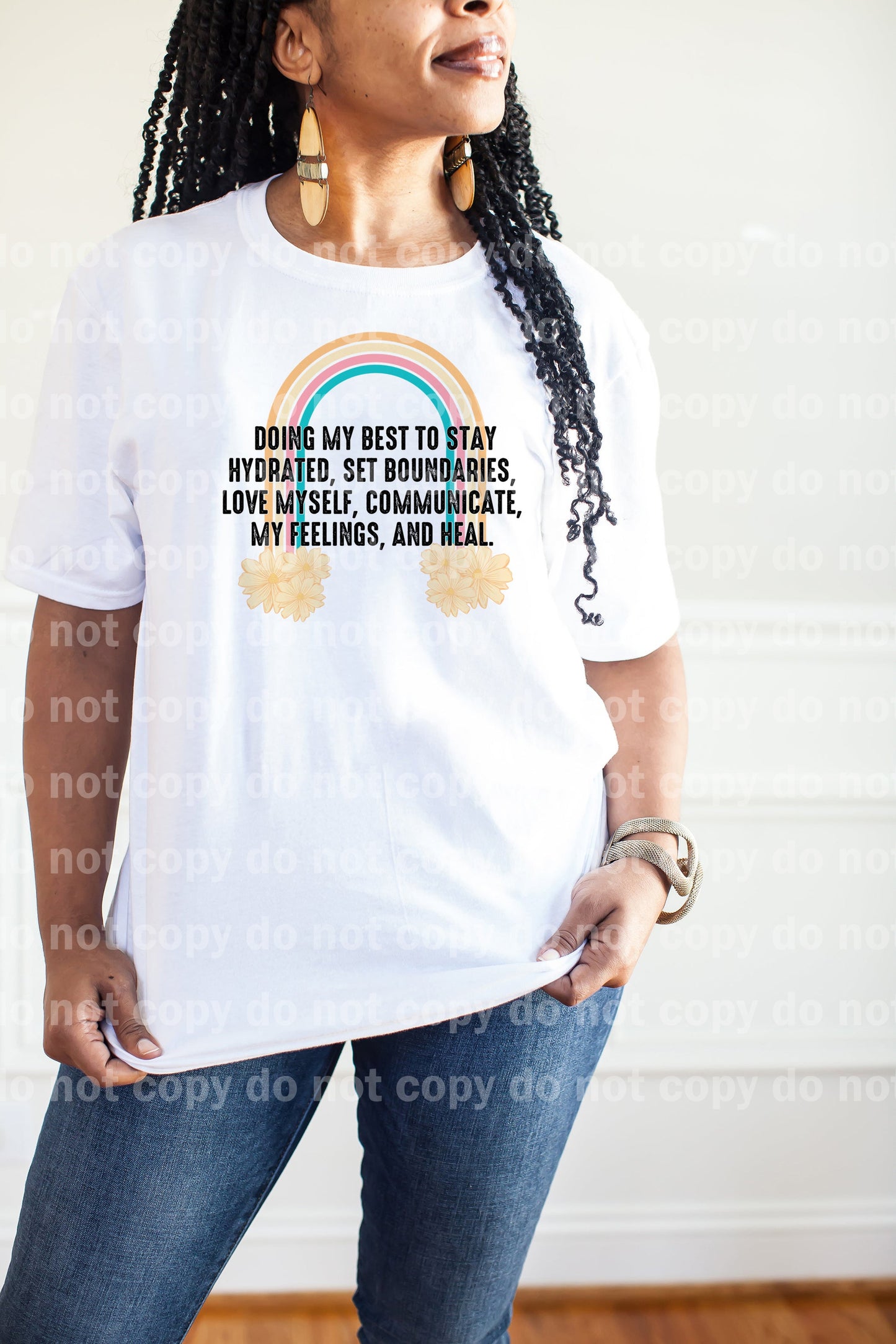 Doing My Best To Stay Hydrated Set Boundaries Love Myself Communicate My Feelings And Heal Dream Print or Sublimation Print