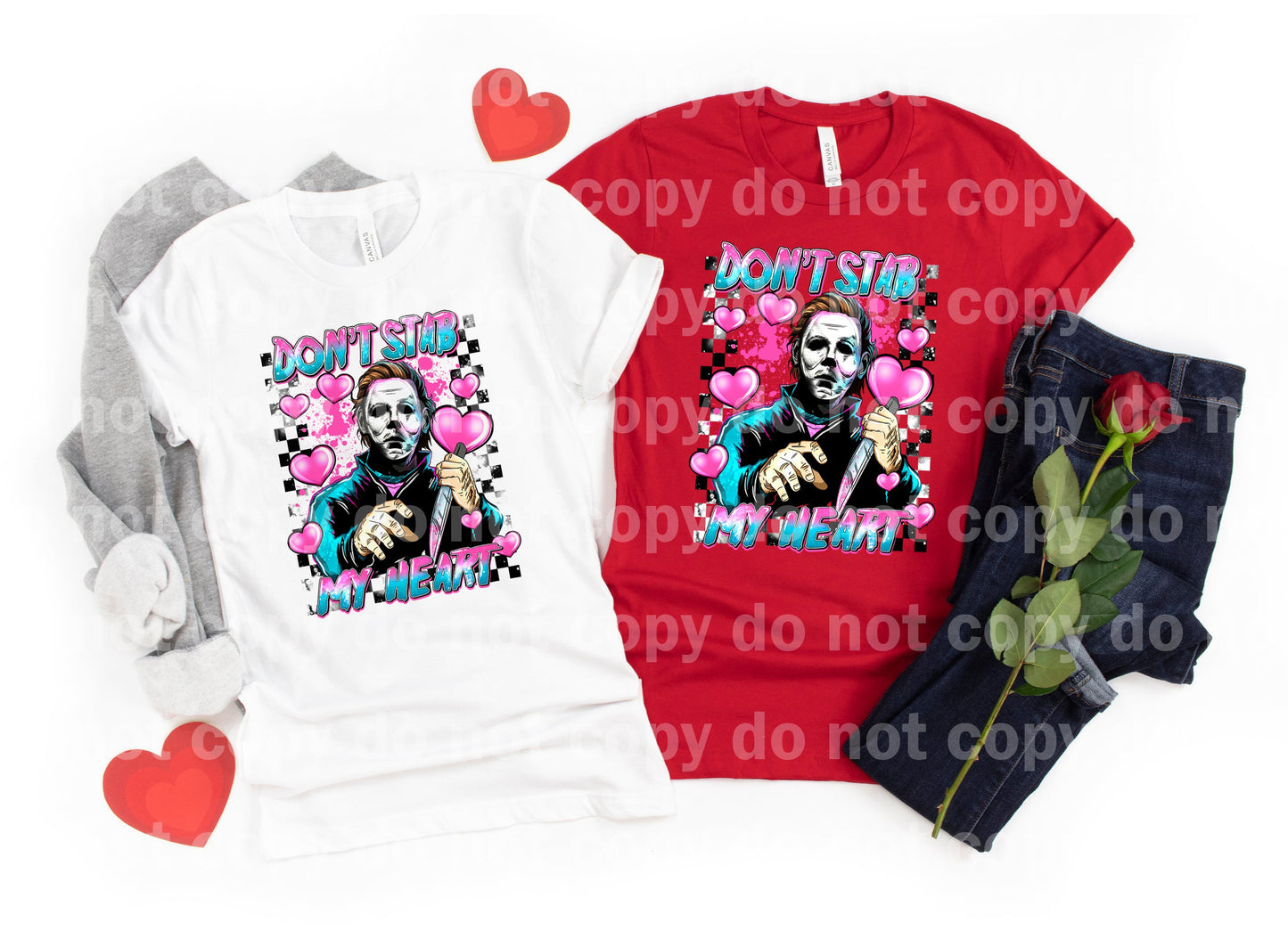Don't Stab My Heart with Optional Two Rows Sleeve Designs Dream Print or Sublimation Print