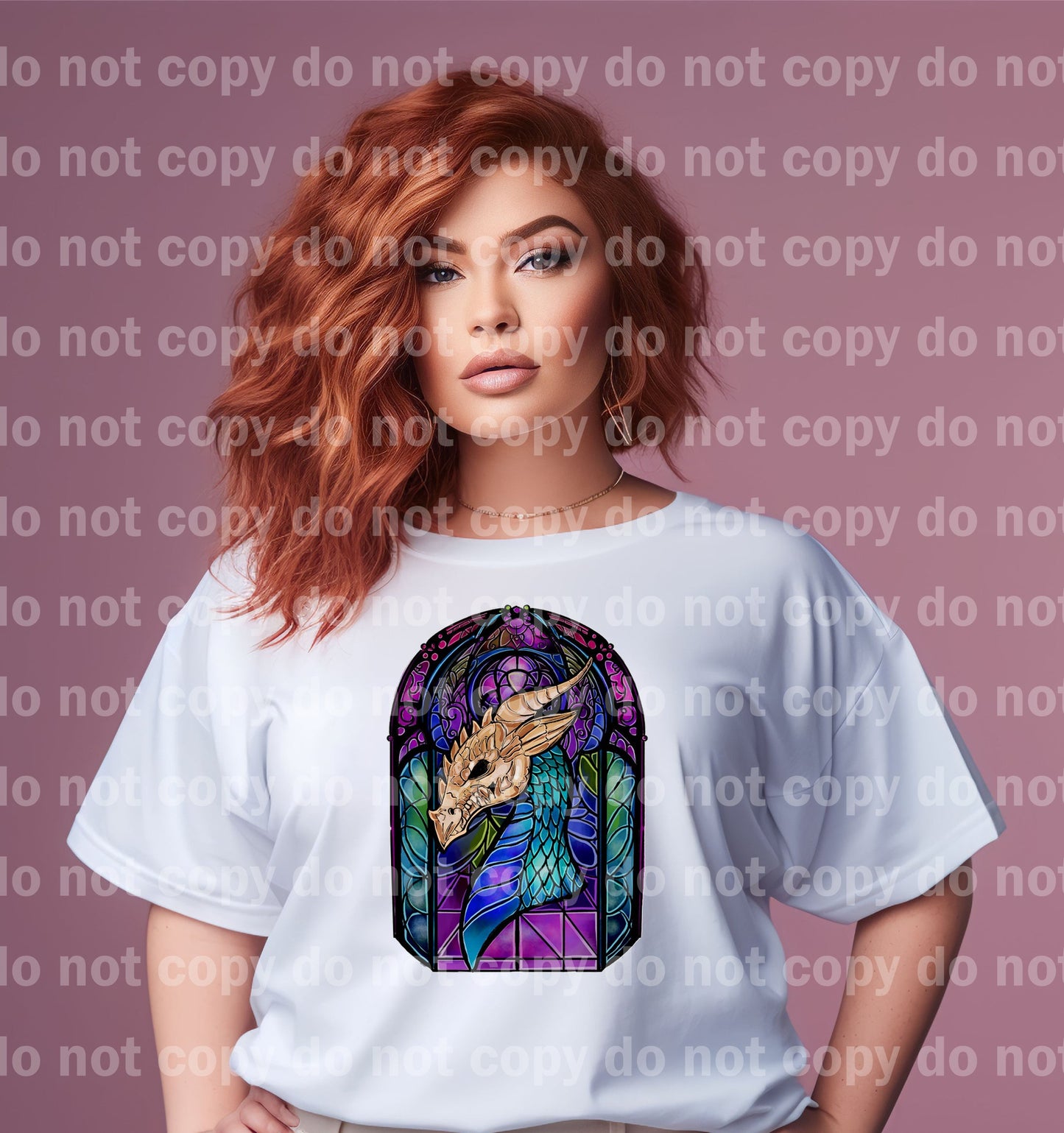 Dragon Skellie Stained Glass Dream Impresión o Impresión de Sublimación