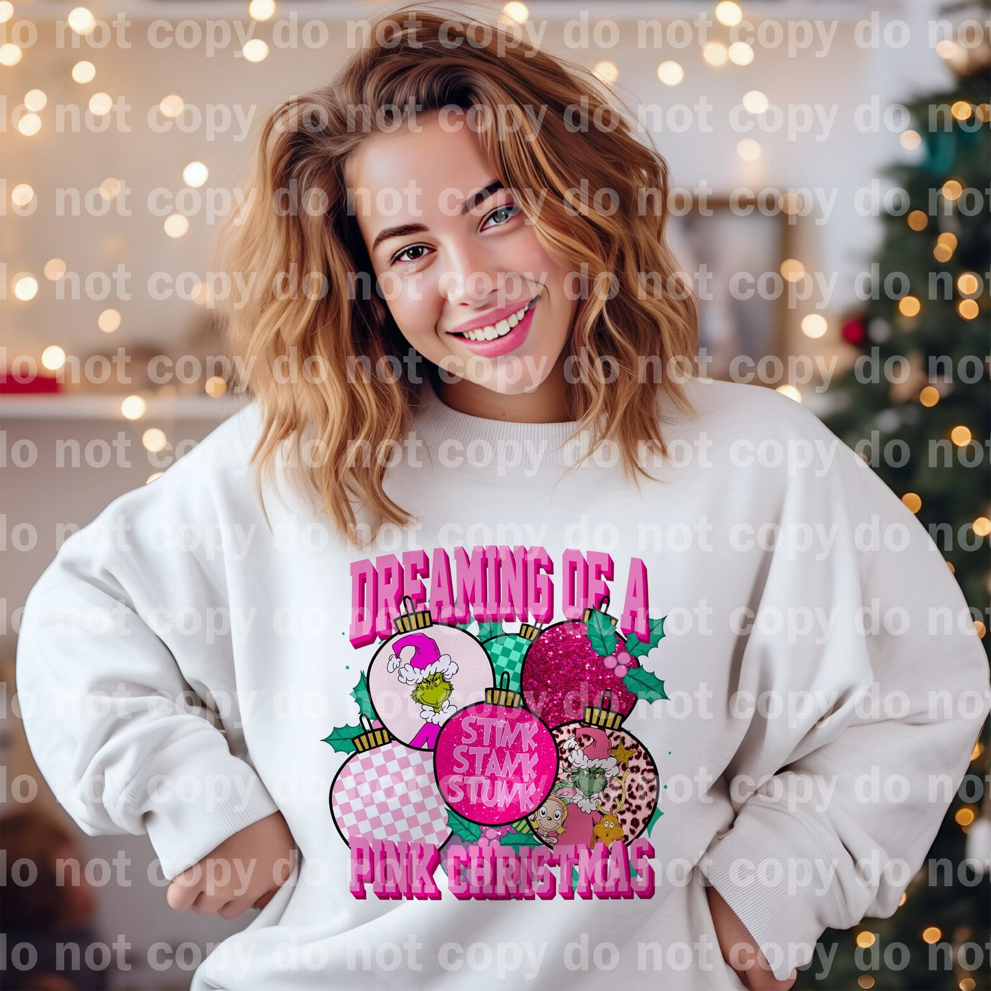 Soñando con una impresión de sueño navideño rosa o impresión por sublimación