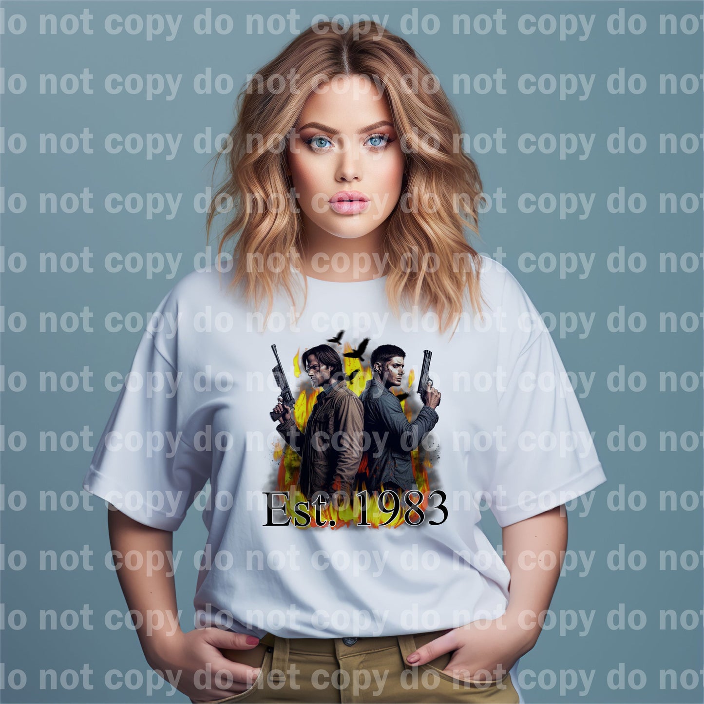 Est 1983 Gun Men Supernatural with Optional Sleeve Design Dream Print or Sublimation Print