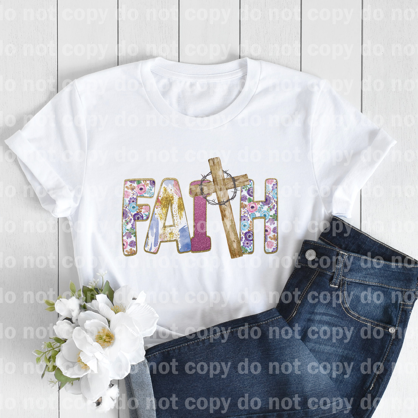 Faith Glittery and Cross Dream Print or Sublimation Print