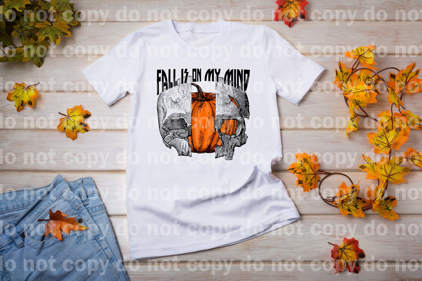 Fall Is On My Mind Pumpkin Skellie Dream Print or Sublimation Print