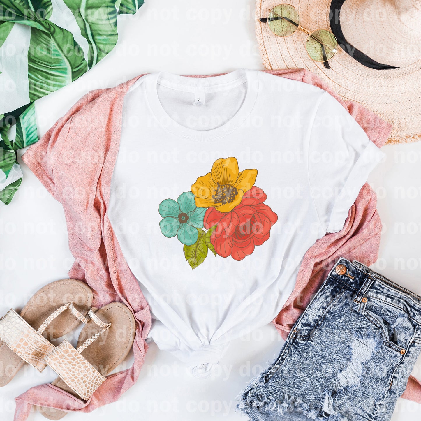 Floral Blue Yellow Red Dream Print or Sublimation Print