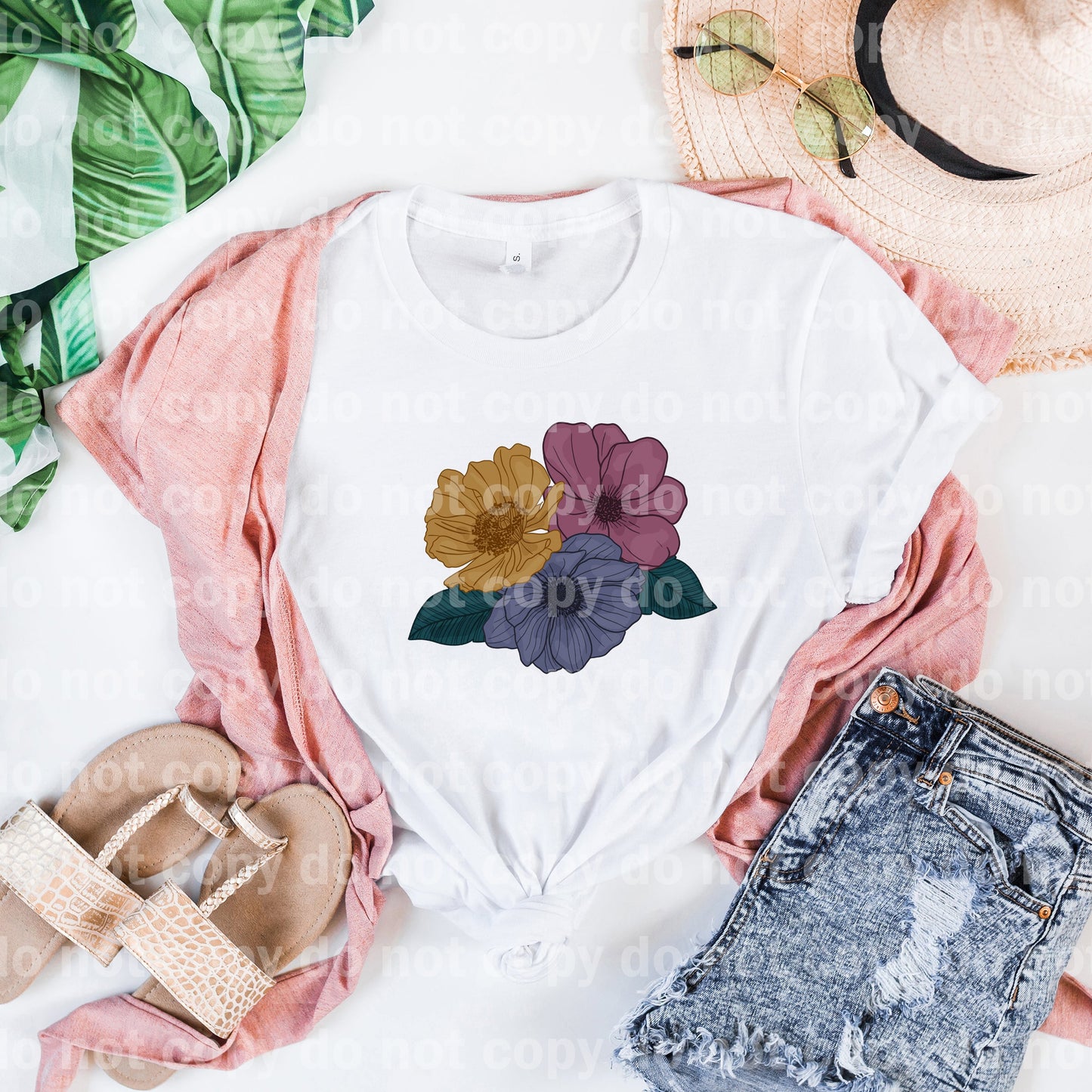 Estampado de ensueño floral amarillo morado azul o estampado por sublimación
