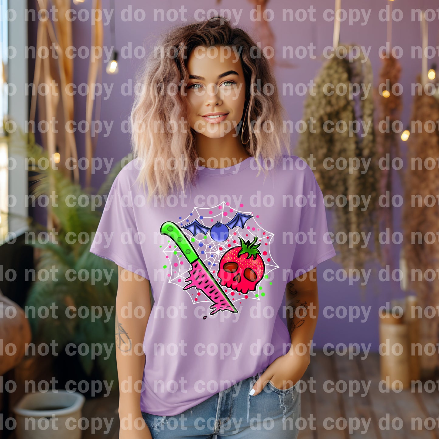Fruits Skellie Strawberry Spider Web Dream Print or Sublimation Print