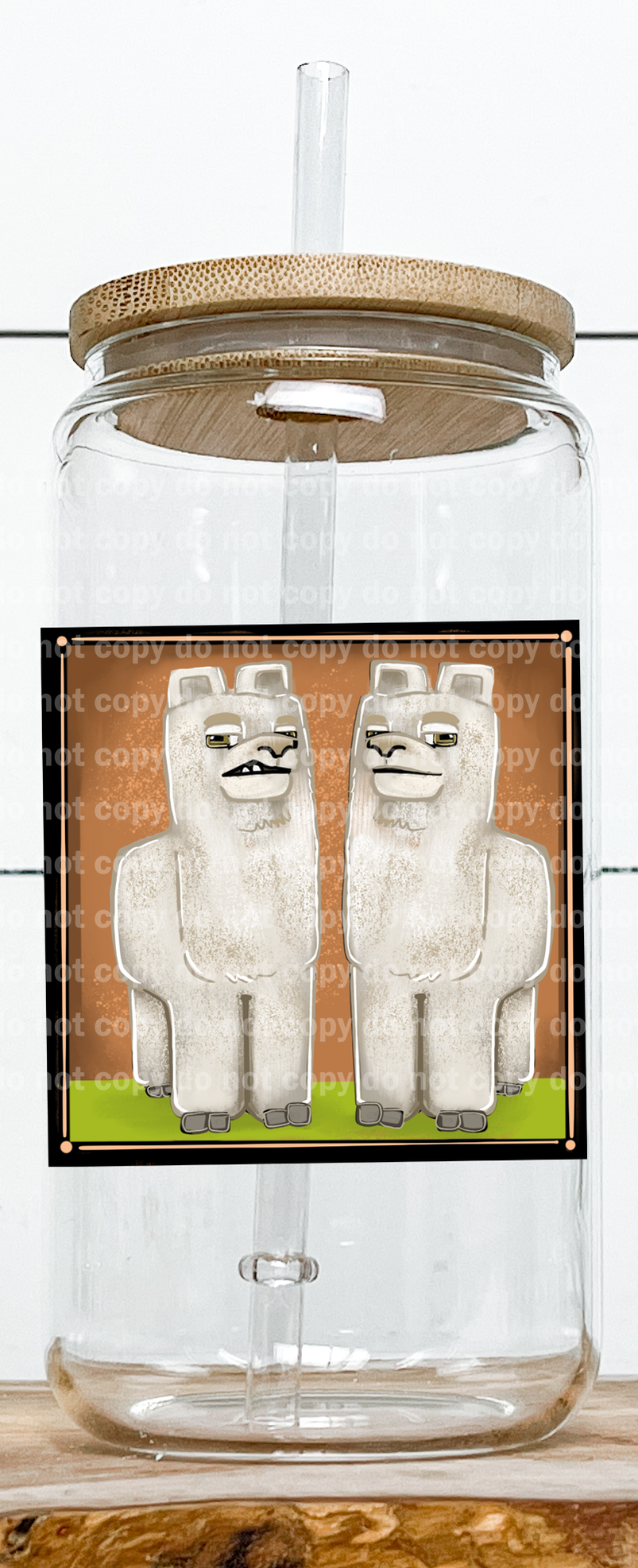Funny Square Llama Pair With Background