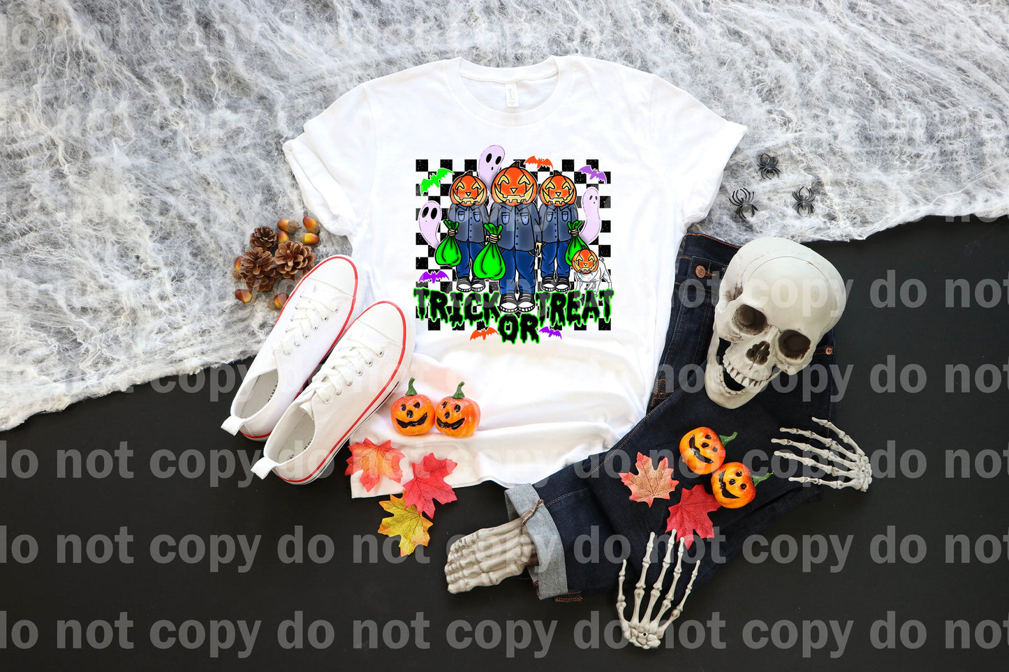 Trick or Treat Pumpkin Ghost with Optional Sleeve Design Dream Print or Sublimation Print