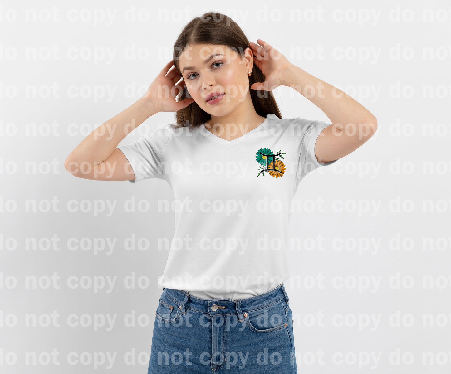 Gemini Zodiac Sign Floral with Pocket Option Dream Print or Sublimation Print