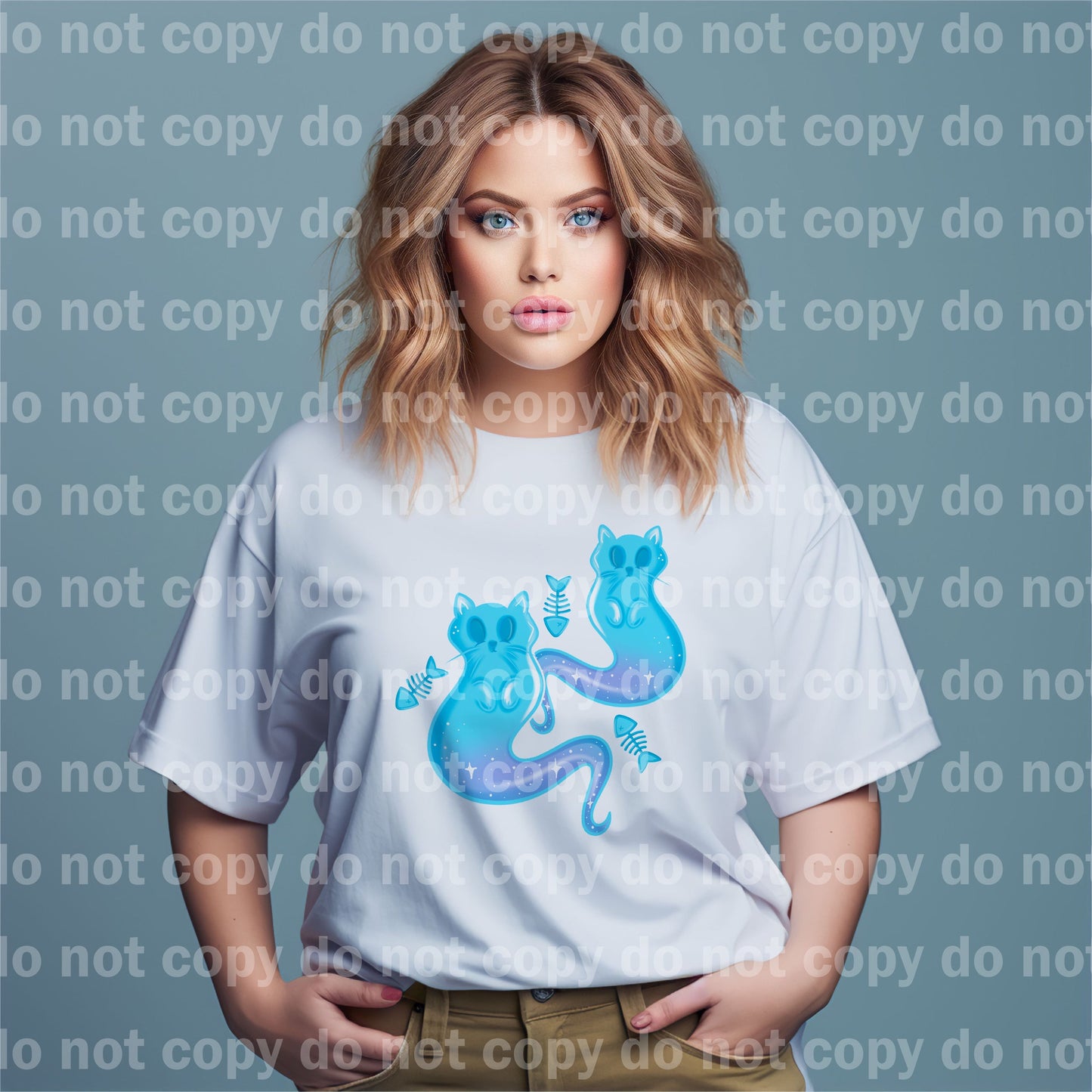 Ghostly Kittens with Fishbone Dream Print or Sublimation Print