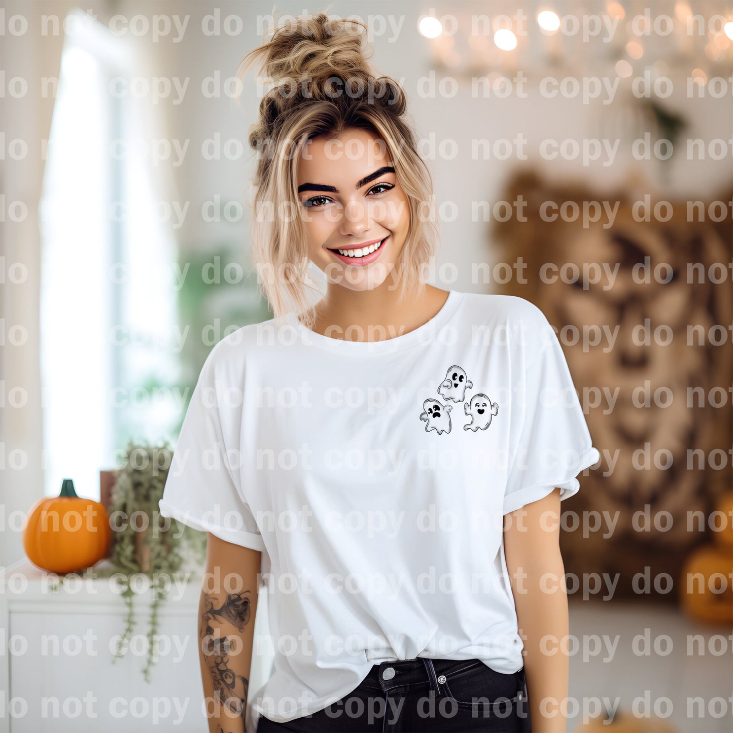 Ghost Stories Gray Brown White with Pocket Option Dream Print or Sublimation Print