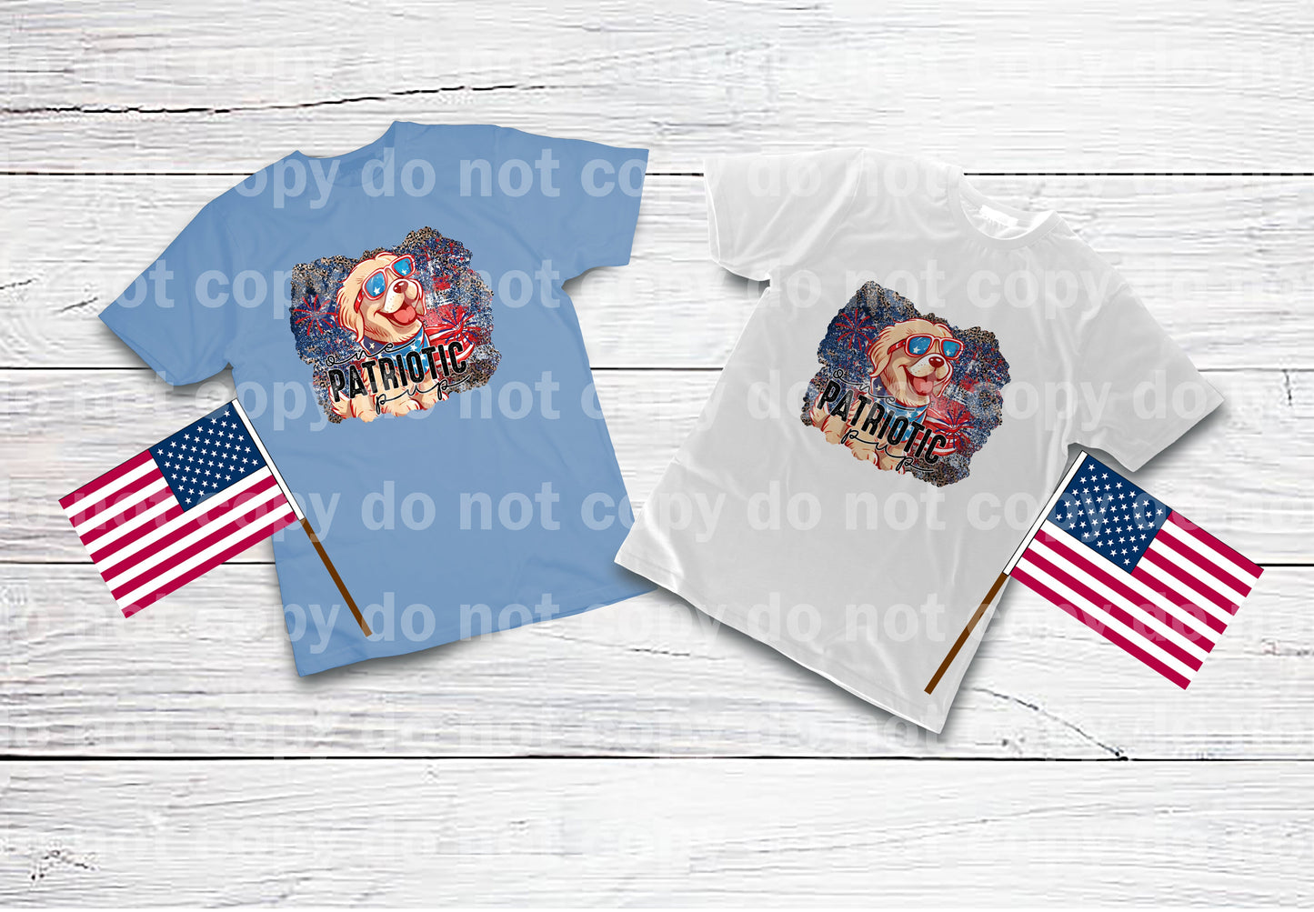 Un cachorro patriótico Golden Retriever Dream Print o impresión de sublimación