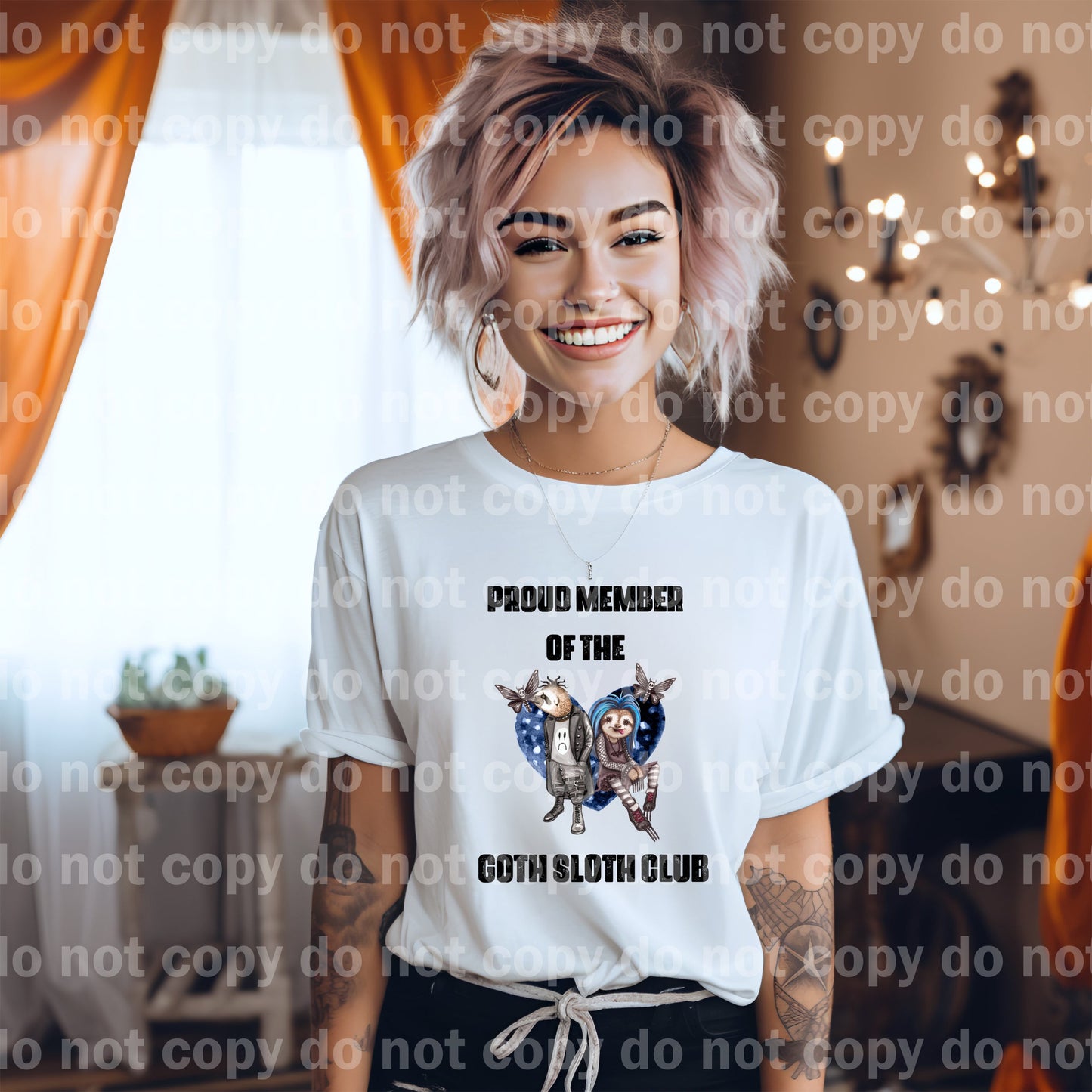 Proud Member Of The Goth Sloth Club Dream Print or Sublimation Print