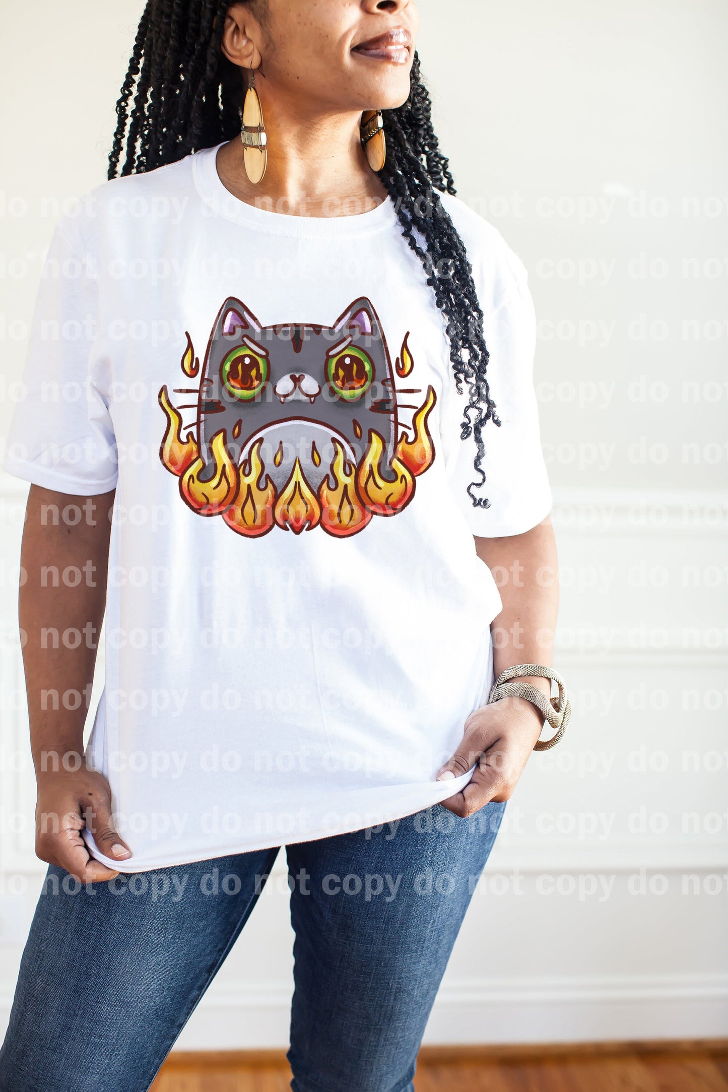 Gray Cat Fire Dream Print or Sublimation Print