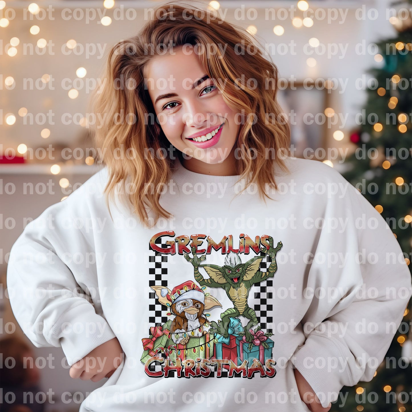 Gremlins Christmas with Optional Sleeve Design Dream Print or Sublimation Print