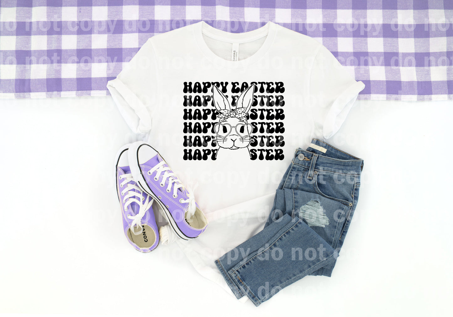 Happy Easter Stacked Bunny Dream Print or Sublimation Print