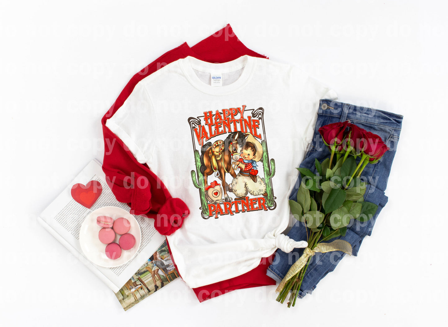 Happy Valentine Partner Horse with Optional Two Rows Sleeve Designs Dream Print or Sublimation Print