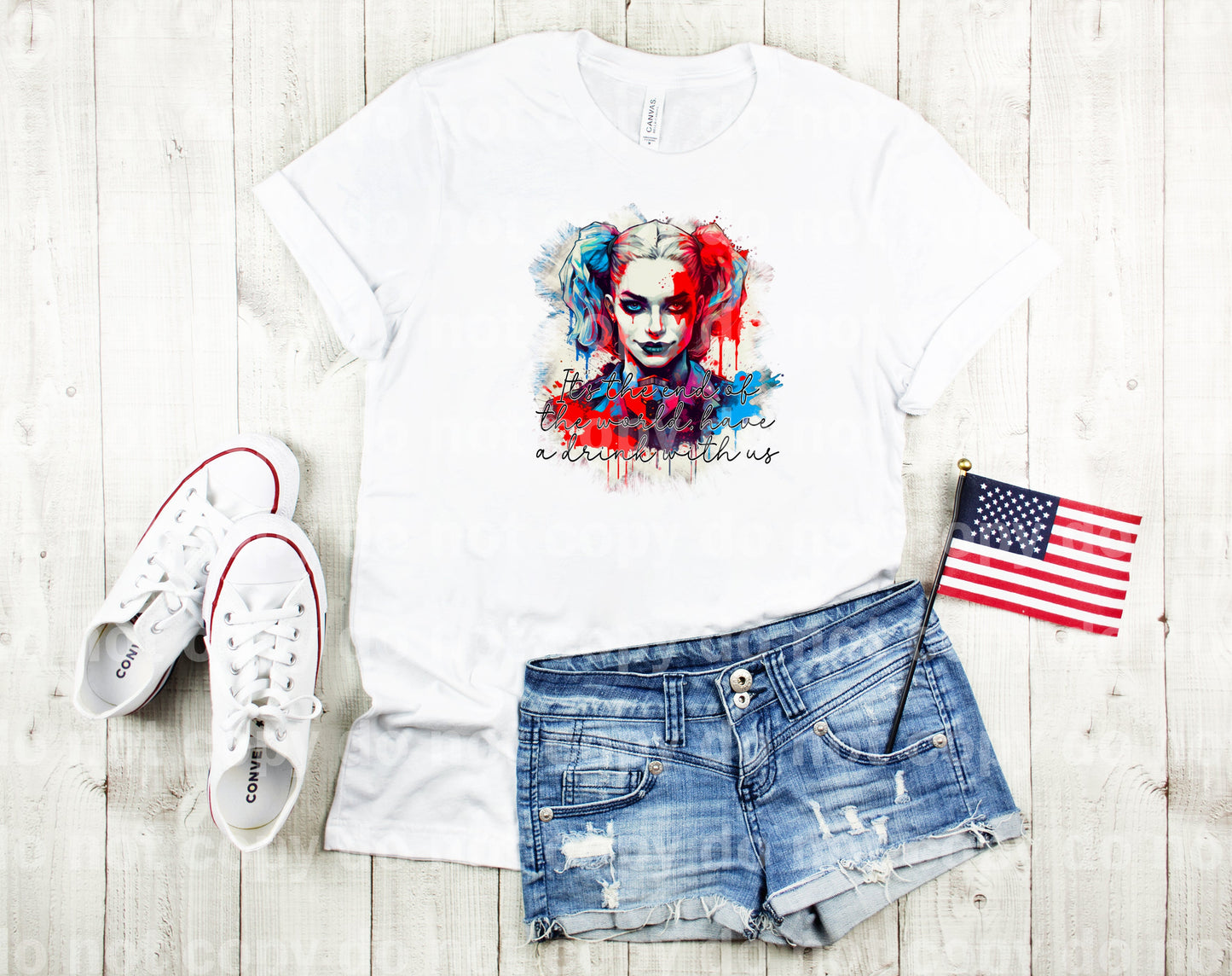 Harley It's The End Of The World Have A Drink With Us Dream Print or Sublimation Print