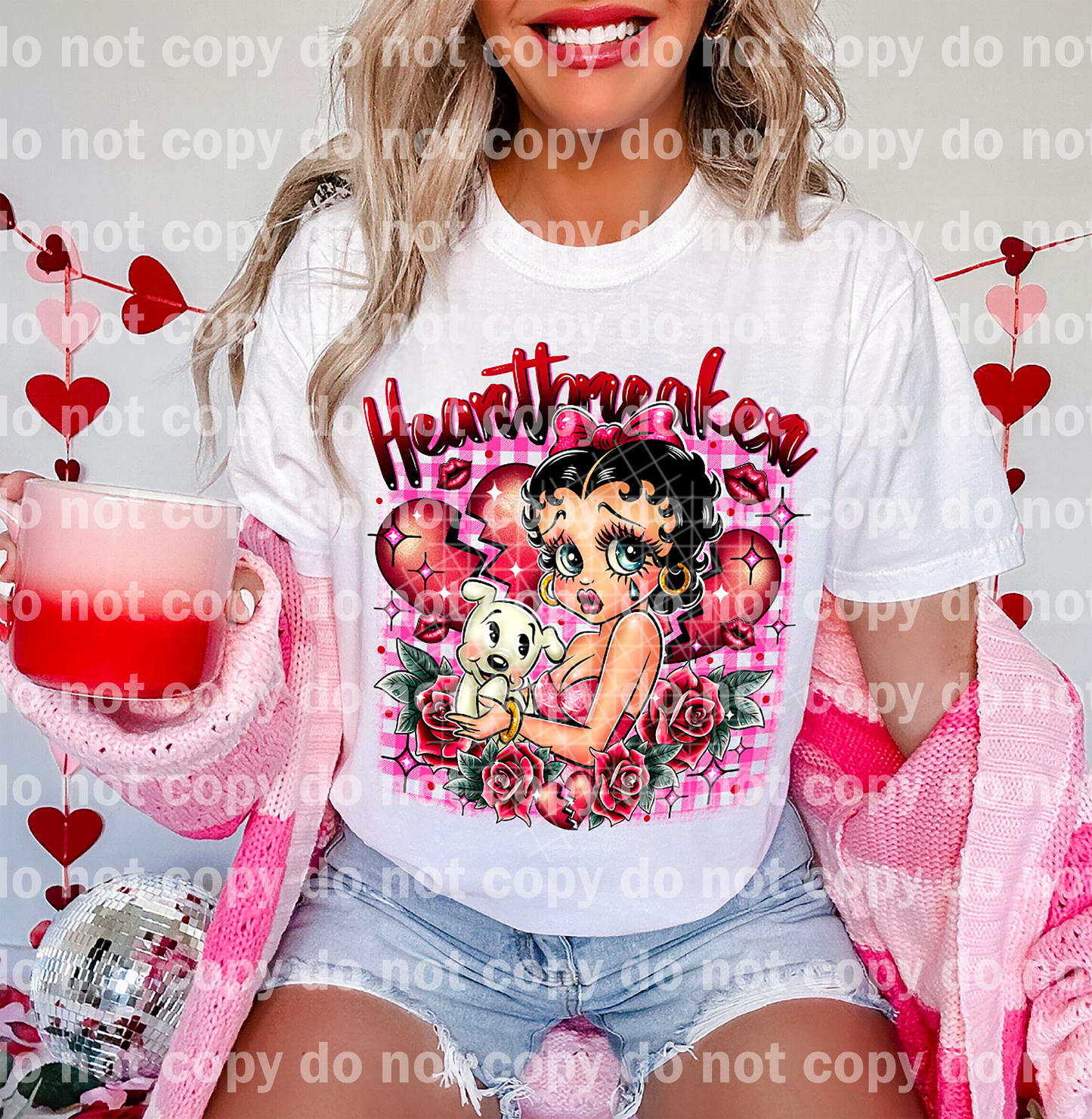 Heart Breaker Betty Plaid with Optional Sleeve Design Dream Print or Sublimation Print