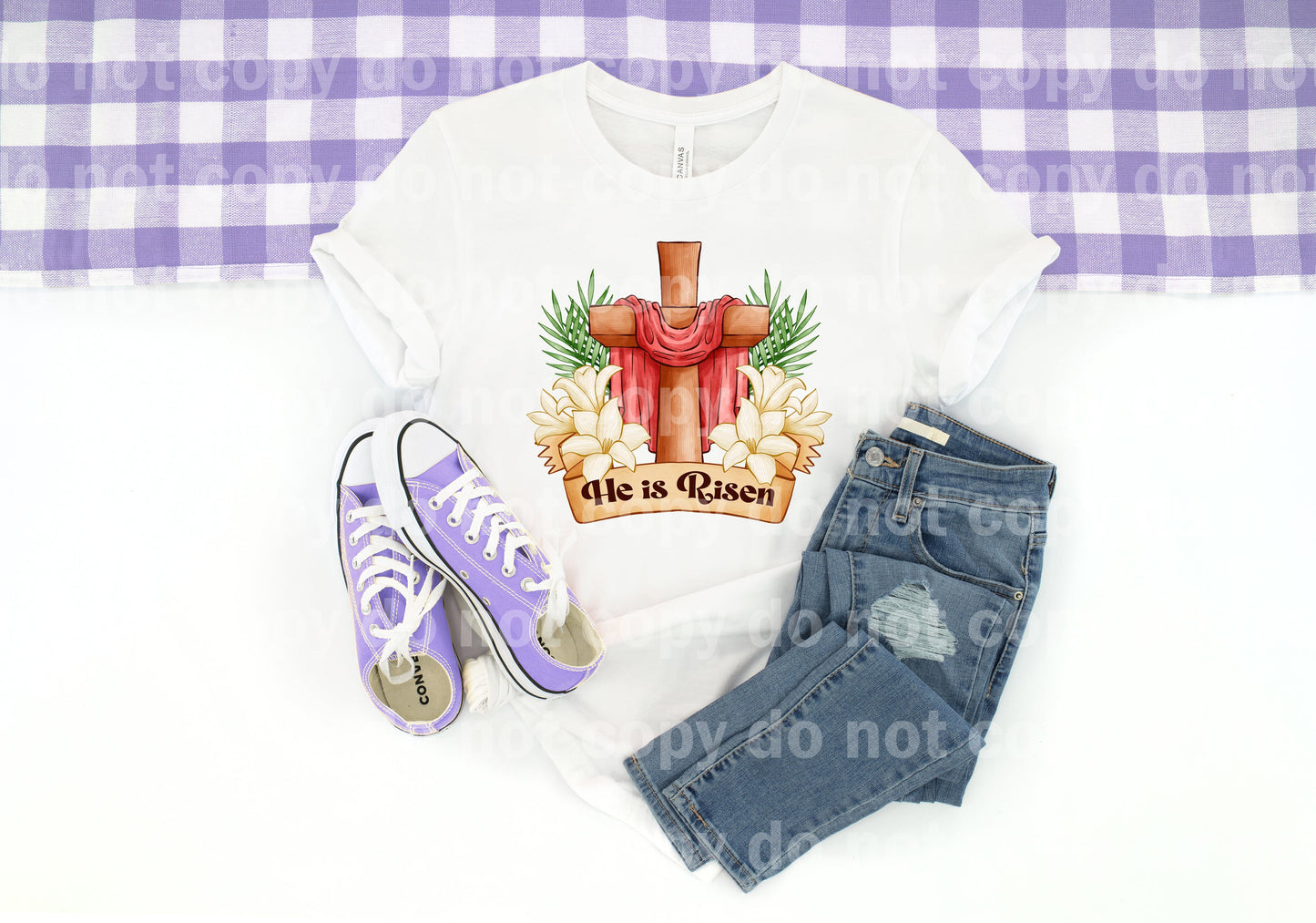 He Is Risen Floral Cross Dream Print or Sublimation Print