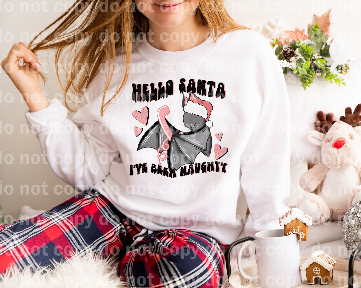 Hello Santa Naughty Bat Dream Print or Sublimation Print