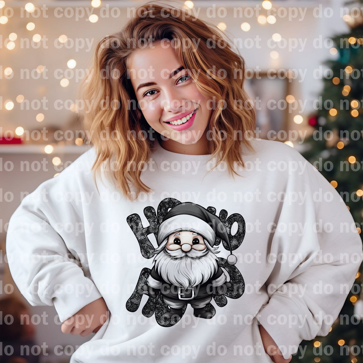 Hohoho Monocromo Santa Dream Impresión o Impresión de Sublimación