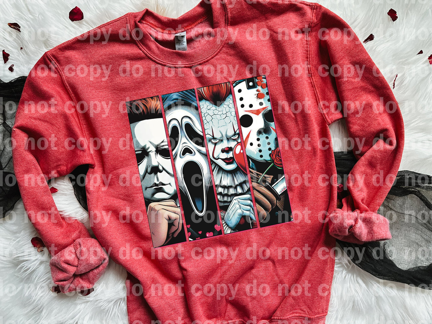 Personajes de terror Valentines Dream Print o Impresión de sublimación